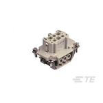 TE Connectivity Heavy Duty Power Connector Insert, 16A, Female, HDC HE Series, 6 Contacts