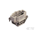 TE Connectivity Heavy Duty Power Connector Insert, 16A, Male, HDC HE Series, 6 Contacts