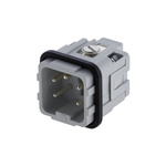 Amphenol Industrial Heavy Duty Power Connector Module, 16A, Male, Heavy Mate C146 Series, 4 Contacts