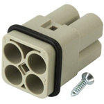 HARTING Heavy Duty Power Connector Insert, 40A, Male, Han-Modular Series, 3/0 Contacts