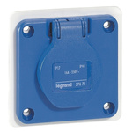 Legrand IP44 Blue Panel Mount 2P+E Industrial Power Socket, Rated At 16.0A, 230.0 V