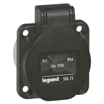 Legrand IP54 Black Panel Mount 2P+E Industrial Power Socket, Rated At 16.0A, 250.0 V