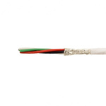2821/6 Control Cable, 6 Cores, 0.25 mm², DEF STAN, Screened, 1000ft, White Polytetrafluoroethylene PTFE Sheath, 24 AWG