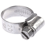 HI-GRIP Stainless Steel Slotted Hex Worm Drive, 9mm Band Width, 13mm - 20mm Inside Diameter