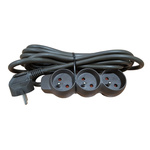RS PRO 4m 3 Socket Type E - French Extension Lead, 250 V