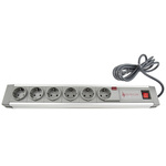 RS PRO 2m 6 Socket Type F - German Schuko Trailing Socket, 250 V ac