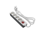 RS PRO 2m 4 Socket Schuko Extension Lead, 250 V, IP20