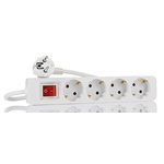 RS PRO 5m 4 Socket Schuko Extension Lead, 250 V, IP20