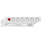 RS PRO 2m 6 Socket Schuko Socket, 250 V, IP20