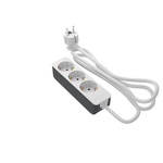 RS PRO 1.5m 3 Socket Type F - German Schuko Socket, 250 V, IP20