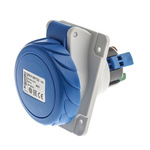 Merlin Gerin, PratiKa IP67 Blue Panel Mount 2P+E Right Angle Industrial Power Socket, Rated At 16.0A, 230.0 V
