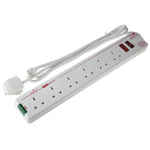 RS PRO 2m 6 Socket Type G - British Extension Lead