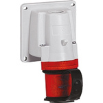 Legrand, P17 Tempra Pro IP44 Red Wall Mount 3P+E Right Angle Industrial Power Plug, Rated At 32.0A, 415.0 V
