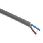 RS PRO 2 Core Power Cable, 0.75 mm², 100m, Grey PVC Sheath, 3182Y, 6 A, 500 V
