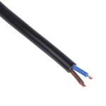 RS PRO 2 Core Power Cable, 0.5 mm², 100m, Black PVC Sheath, 2182Y, 3 A, 300 V