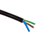 RS PRO 3 Core Power Cable, 0.75 mm², 100m, Black PVC Sheath, 2183Y, 6 A, 300 V