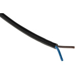 RS PRO 2 Core Power Cable, 0.75 mm², 100m, Black PVC Sheath, 2182Y, 6 A, 300 V