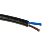 RS PRO 2 Core Power Cable, 0.75 mm², 100m, Black PVC Sheath, 3182Y, 6 A, 500 V
