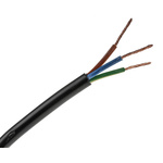 RS PRO 3 Core Power Cable, 1 mm², 100m, Black PVC Sheath, 3183Y, 300 V, 500 V