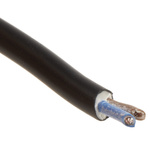 RS PRO 2 Core Power Cable, 0.5 mm², 100m, Black PVC Sheath, 2182Y, 3 A, 300 V, 500 V