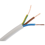 RS PRO 3 Core Power Cable, 0.5 mm², 100m, White PVC Sheath, 2183Y, 3 A, 300 V, 500 V