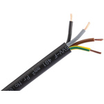 RS PRO 4 Core Power Cable, 1 mm², 100m, Black PVC Sheath, 3184Y, 10 A, 300 V, 500 V