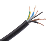 RS PRO 5 Core Power Cable, 1.5 mm², 100m, Black PVC Sheath, 3185Y, 16 A, 300 V, 500 V