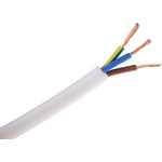 RS PRO 2 Core Power Cable, 0.75 mm², 100m, White, Fire Performance, 500 V