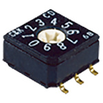 C & K CD, 10 Position, BCD Rotary Switch, PC Pin