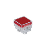 Red/Clear Push Button Cap, for use with LB Series Pushbuttons, Square Cap