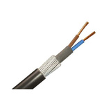 RS PRO 2 Core Power Cable, 1.5 mm², 100m Armoured, Black PVC Sheath, 600/1000 V