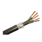 RS PRO 5 Core Power Cable, 4 mm², 50m Armoured, Black PVC Sheath, 600/1000 V