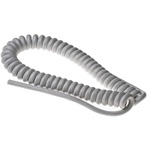 RS PRO 2 Core Power Cable, 0.75 mm², 1m, Grey TPU Sheath, Coiled, 300/500 V