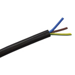 RS PRO 3 Core Power Cable, 0.75 mm², 25m, Black Silicone Sheath, High Temperature, 6.5 A, 450 V