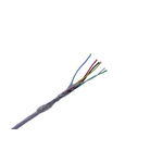 MICROWIRES 6 Core Power Cable, 0.13 mm2, 50m Armoured, White Perfluoroalkoxy (PFA) Sheath, Shielded, 600 V
