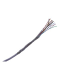 MICROWIRES 12 Core Power Cable, 0.08 mm2, 50m Armoured, White Perfluoroalkoxy (PFA) Sheath, Shielded, 600 V