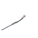 MICROWIRES 4 Core Power Cable, 0.05 mm2, 50m Armoured, White Perfluoroalkoxy (PFA) Sheath, Shielded, 600 V