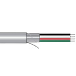 Alpha Wire 4 Core Power Cable, 100ft Armoured, Grey Polyvinyl Chloride PVC Sheath, Computer Cable, 300 V