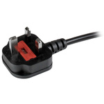 StarTech.com 3 Core Power Cable, 6 mm, 1.8m, Black Polyvinyl Chloride PVC Sheath, Power, 10 A, 250 V ac