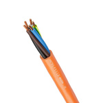 3 Core Power Cable, 1 mm², 50m, Orange Polyurethane Sheath, Power, 500 V