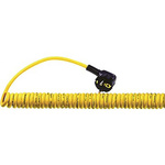 Epic Contact 3 Core Power Cable, 600mm, Yellow Polyurethane PUR Sheath, Coiled, 750 V