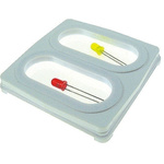Licefa 2 Cell Transparent Plastic Compartment Box, 10mm x 75mm x 75mm