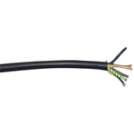 Alpha Wire 3 Core Power Cable, 2.08 mm², 76m, Black PVC Sheath, SJT, 300 V