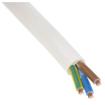 RS PRO 3 Core Power Cable, 0.75 mm², 100m, White PVC Sheath, 2183Y, 6 A, 300 V