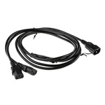 RS PRO IEC C13 x 2 Socket to IEC C14 Plug Power Cord, 2.5m