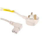 RS PRO IEC C13 Socket to Type G UK Plug Power Cord, 2m