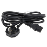 RS PRO IEC C13 Socket to Type G UK Plug Power Cord, 2m