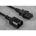 RS PRO IEC C13 Socket to IEC C14 Plug Power Cord, 2m