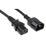 RS PRO IEC C13 Socket to IEC C14 Plug Power Cord, 10m