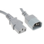 RS PRO IEC C13 Socket to IEC C14 Plug Power Cord, 3m